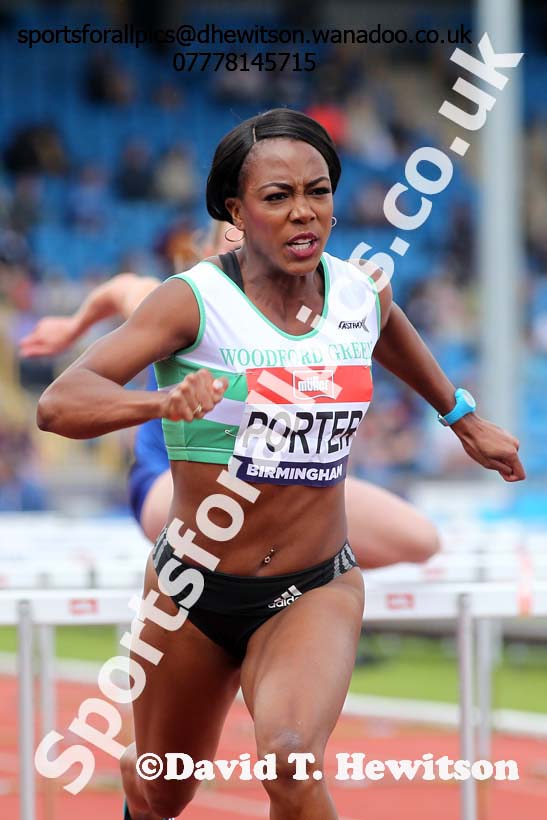 Womens 100 metres hurdles, British Championships, Birmingham. Photo: David T. Hewitson/Sports for All Pics